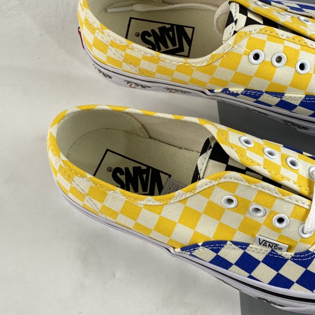 Vans Authentic checkerboard stitching contrast color low-top canvas shoes VN0A348A40P