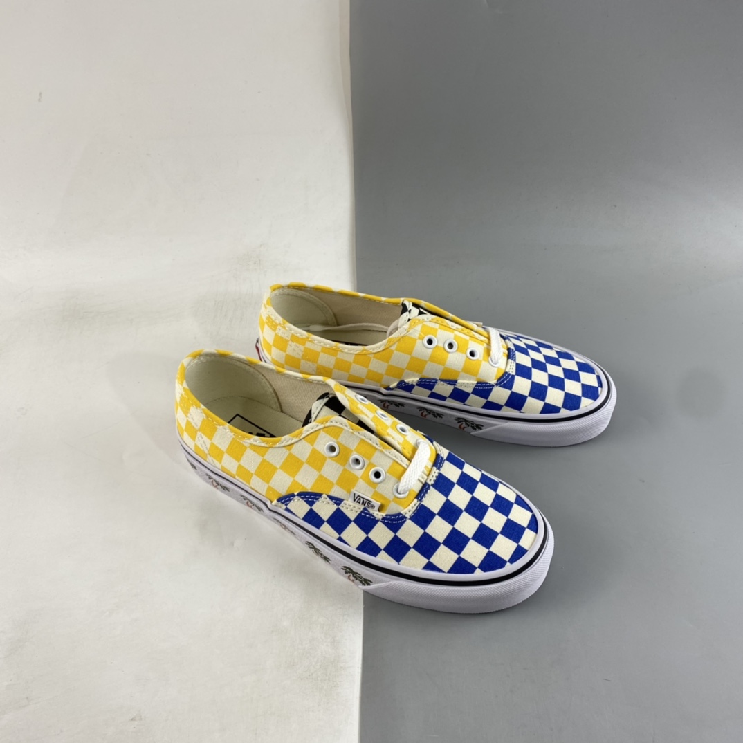 Vans Authentic checkerboard stitching contrast color low-top canvas shoes VN0A348A40P