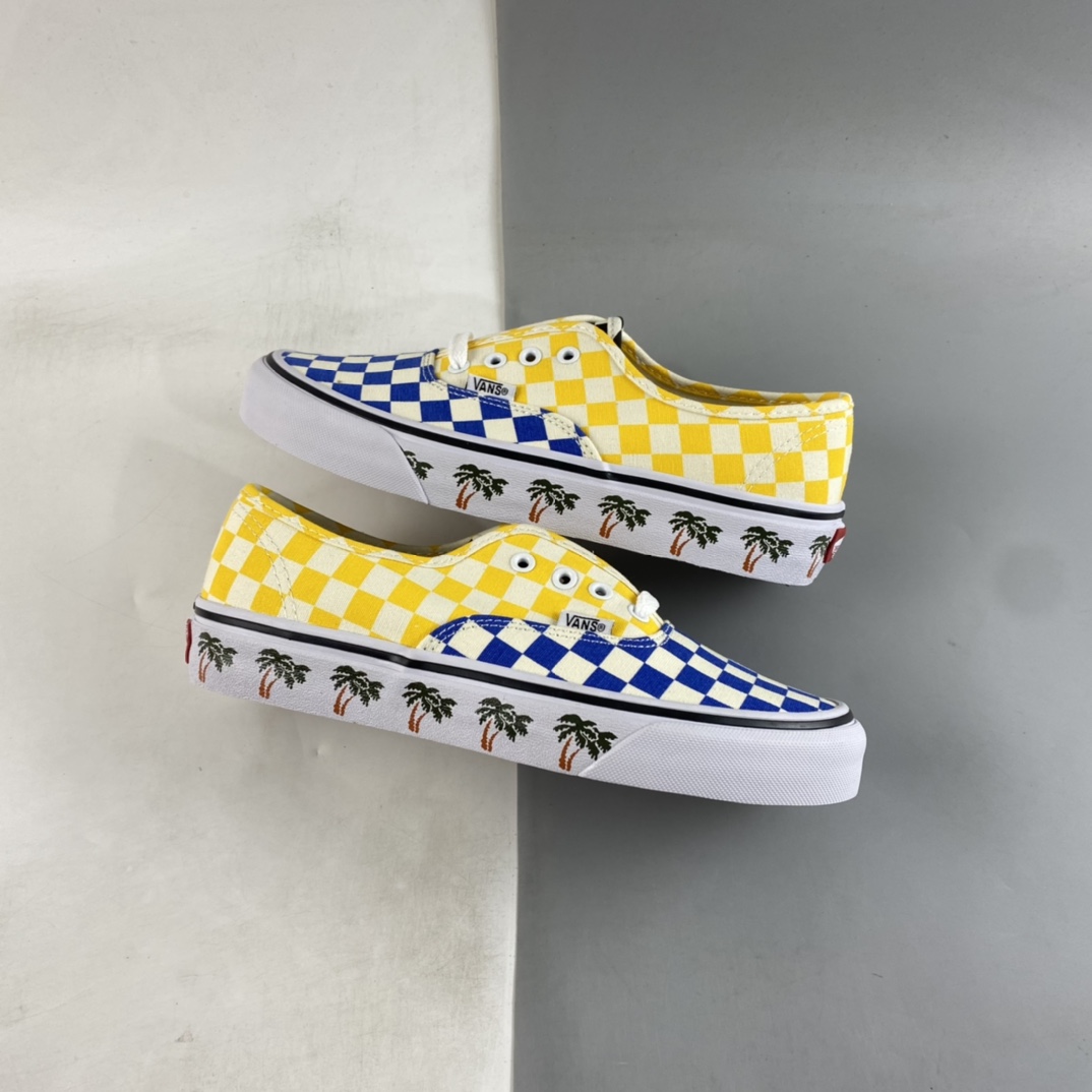 Vans Authentic checkerboard stitching contrast color low-top canvas shoes VN0A348A40P