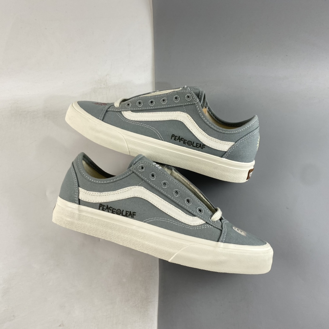 Vans Old Skool Grey Green Side Stripe Fun Print Low Top Casual Sneakers VN0A54F4AST