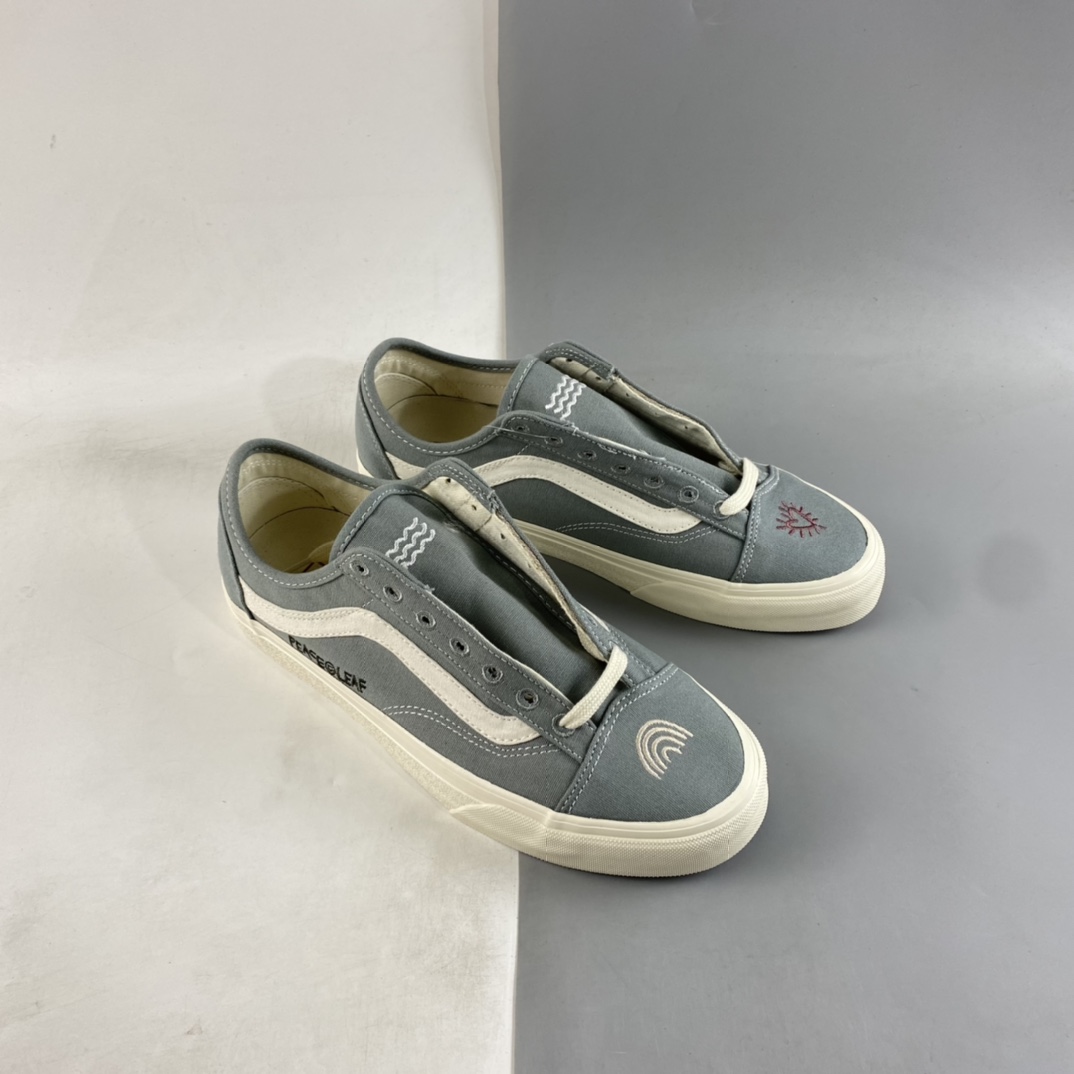 Vans Old Skool Grey Green Side Stripe Fun Print Low Top Casual Sneakers VN0A54F4AST