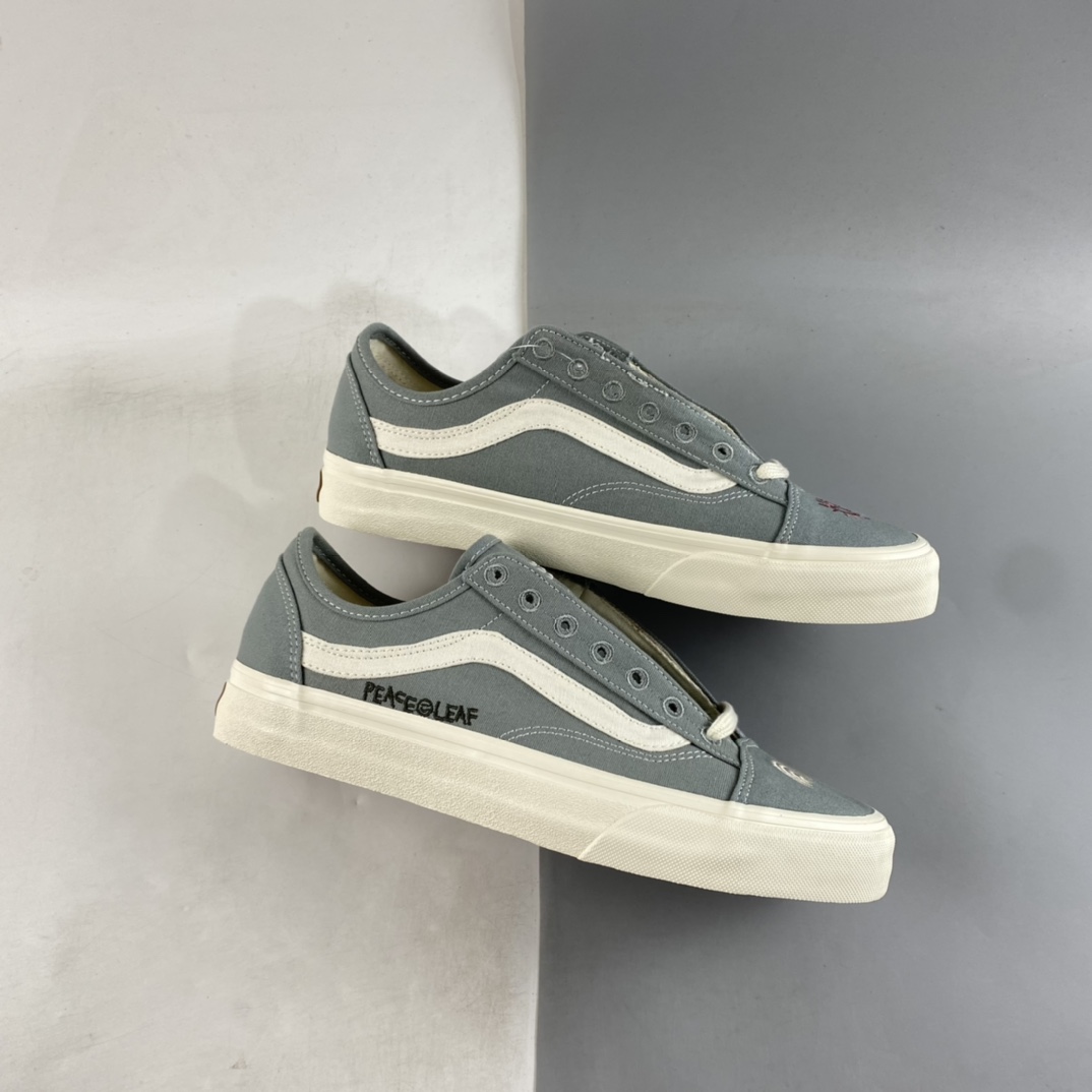 Vans Old Skool Grey Green Side Stripe Fun Print Low Top Casual Sneakers VN0A54F4AST