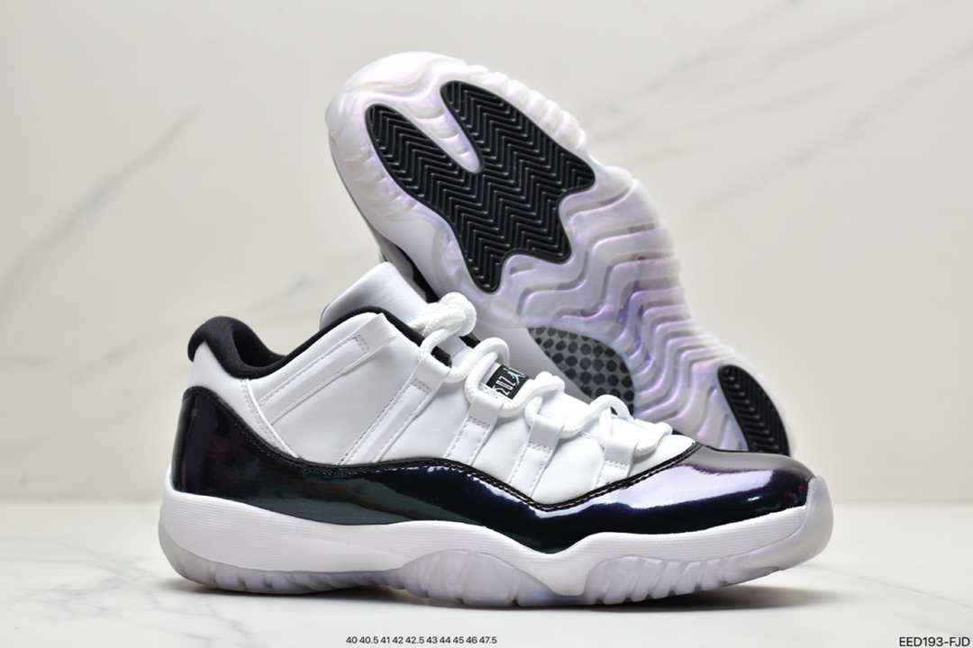 Nike Air Jordan 11 Retro Low ”Concord Bred” AJ11 generation Michael Jordan low-top sports culture basketball shoes ”Black Red Concord Bred Black and White Red” AV2187-160