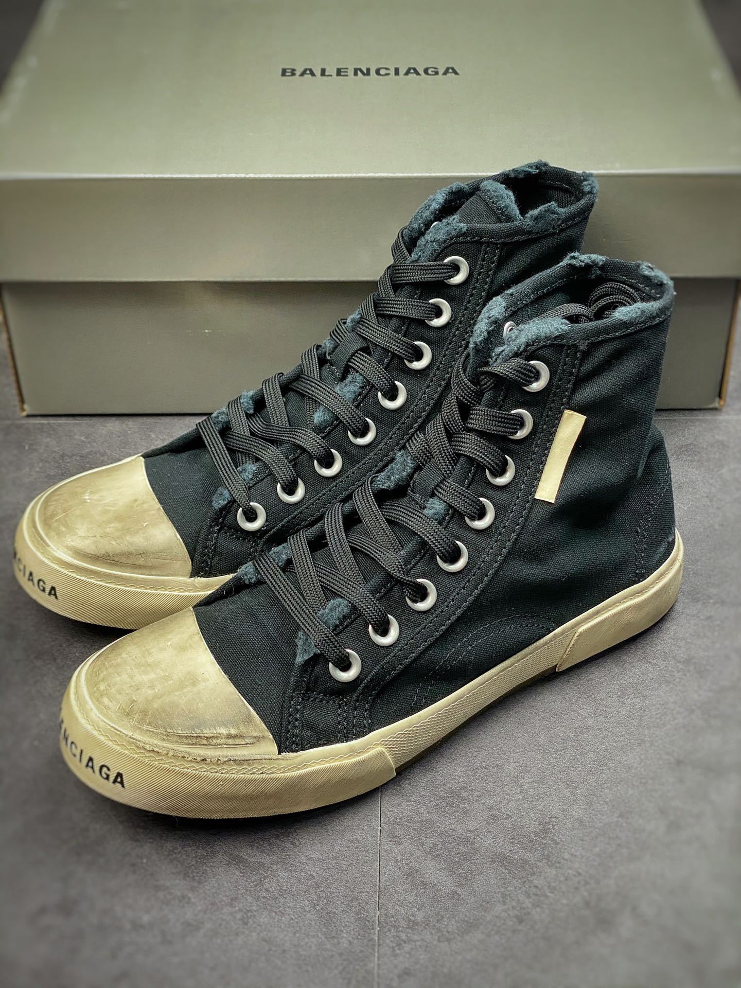 Balenciaga Paris High-top Canvas Paris summer series high-top retro wild canvas casual vulcanized shoes 688756 W3RC1 1090