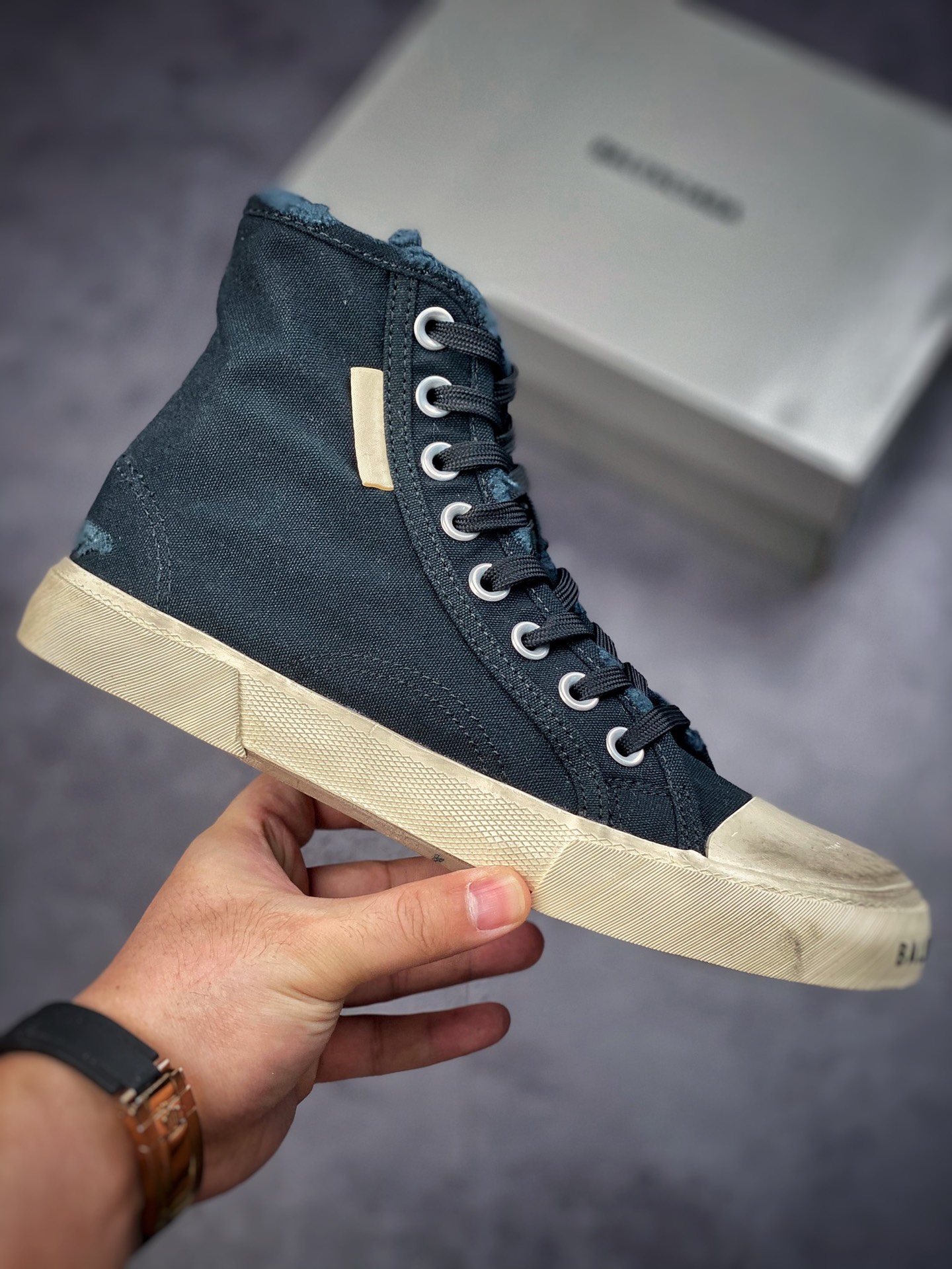 Balenciaga Paris High-top Canvas Paris summer series high-top retro wild canvas casual vulcanized shoes 688756 W3RC1 1090