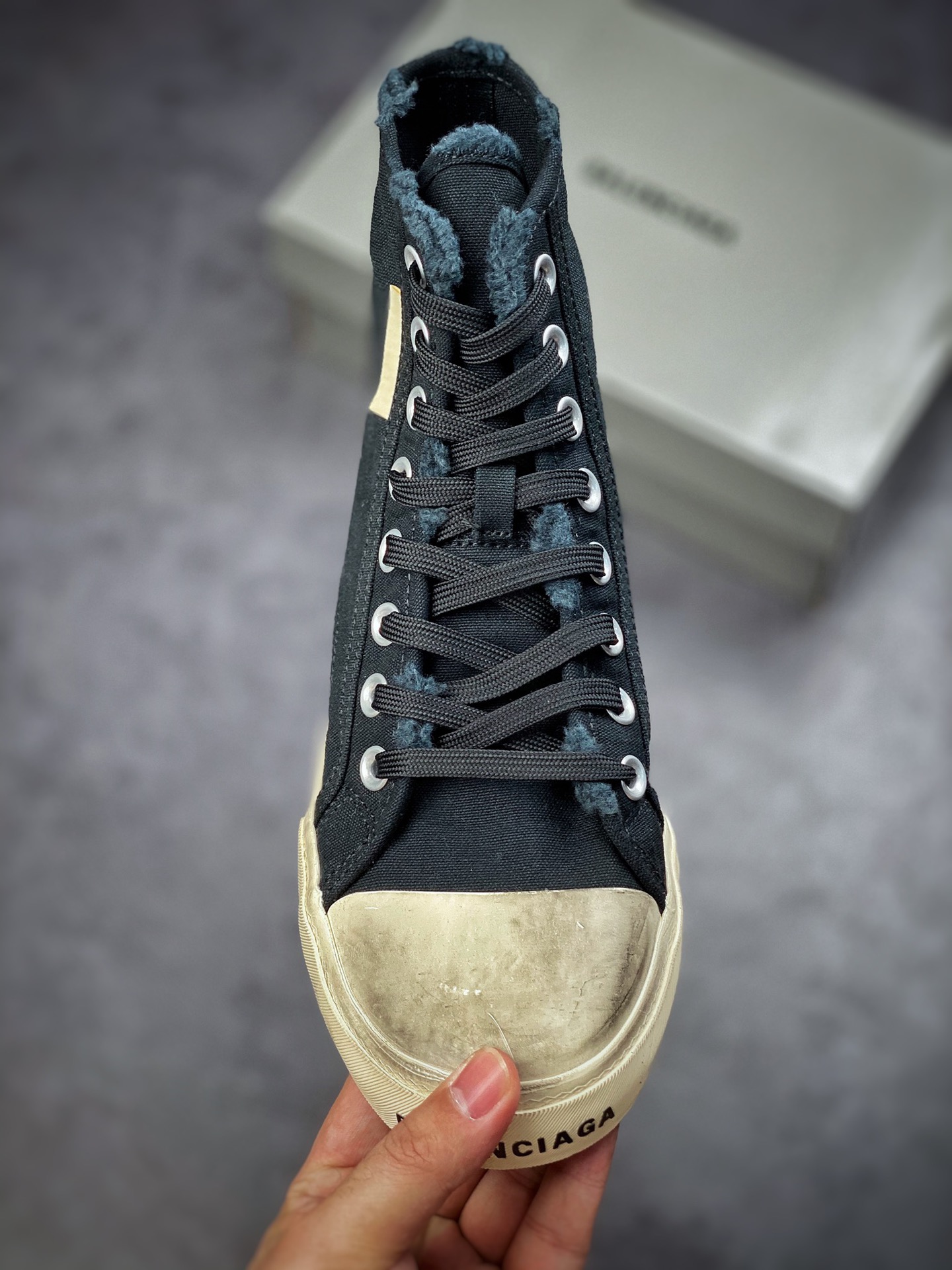 Balenciaga Paris High-top Canvas Paris summer series high-top retro wild canvas casual vulcanized shoes 688756 W3RC1 1090