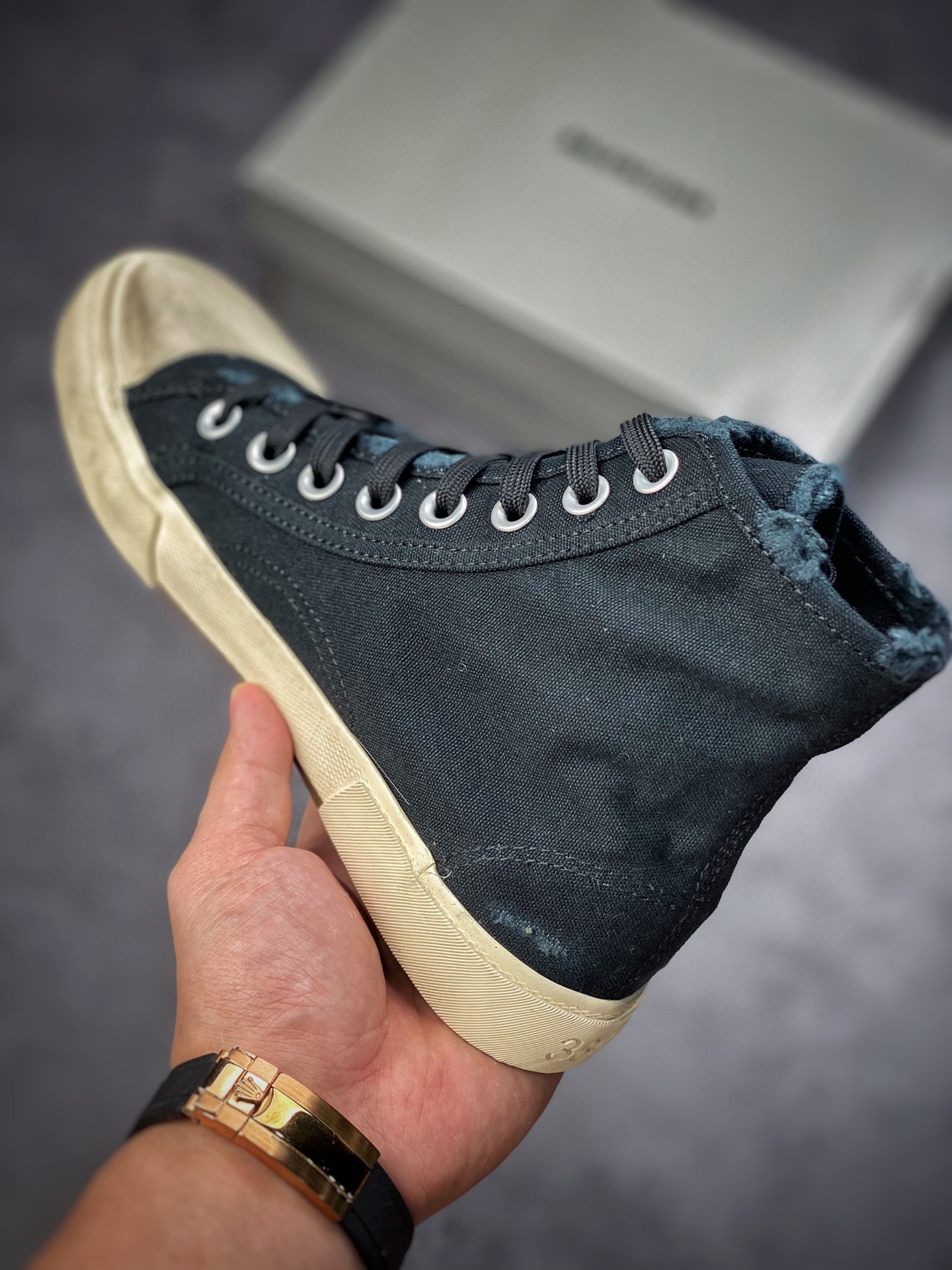 Balenciaga Paris High-top Canvas Paris summer series high-top retro wild canvas casual vulcanized shoes 688756 W3RC1 1090