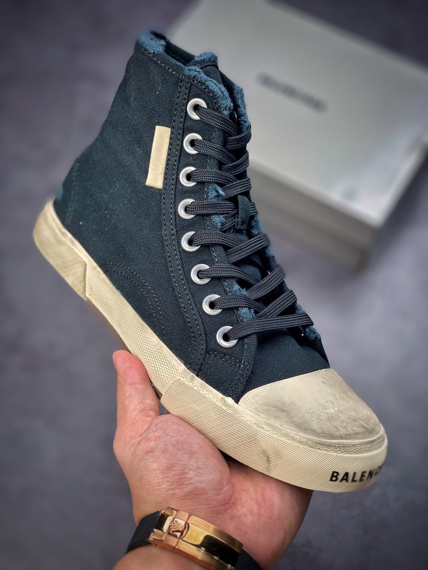 Balenciaga Paris High-top Canvas Paris summer series high-top retro wild canvas casual vulcanized shoes 688756 W3RC1 1090