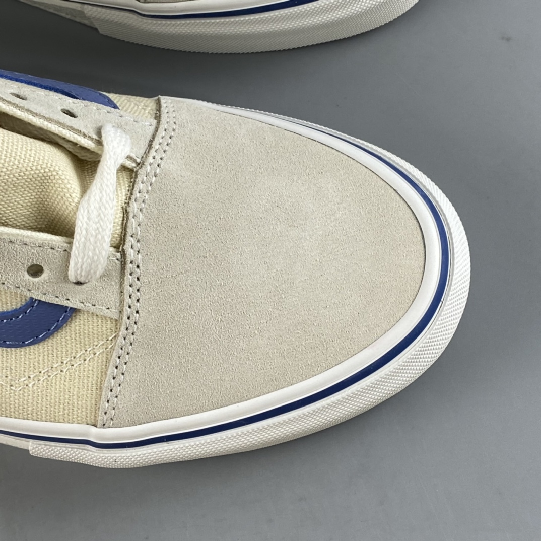 Vans Old Skool Vans Official Milk White Blue Side Stripe Professional Skateboard Shoes VN0A5FCBACV