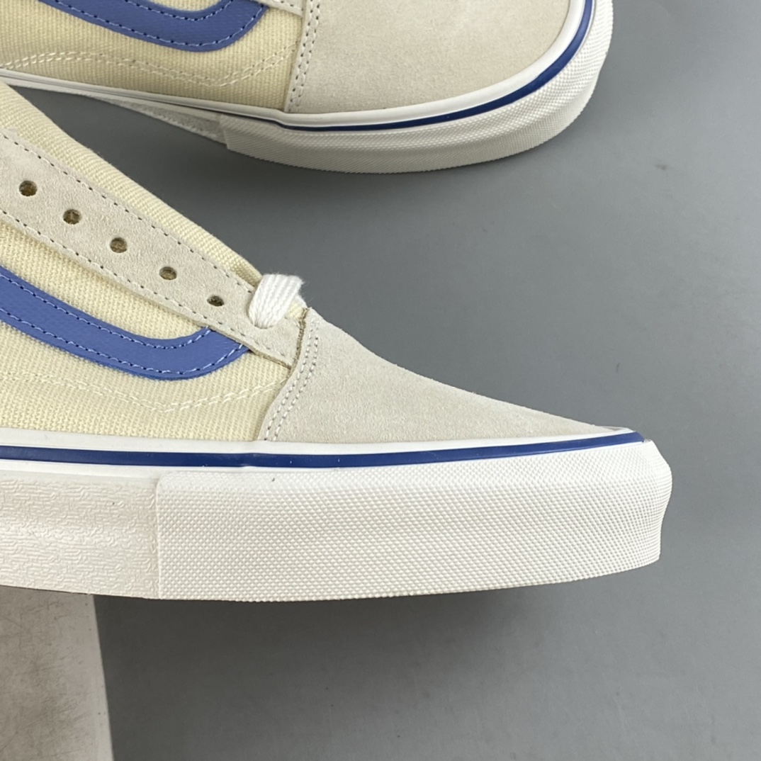 Vans Old Skool Vans Official Milk White Blue Side Stripe Professional Skateboard Shoes VN0A5FCBACV