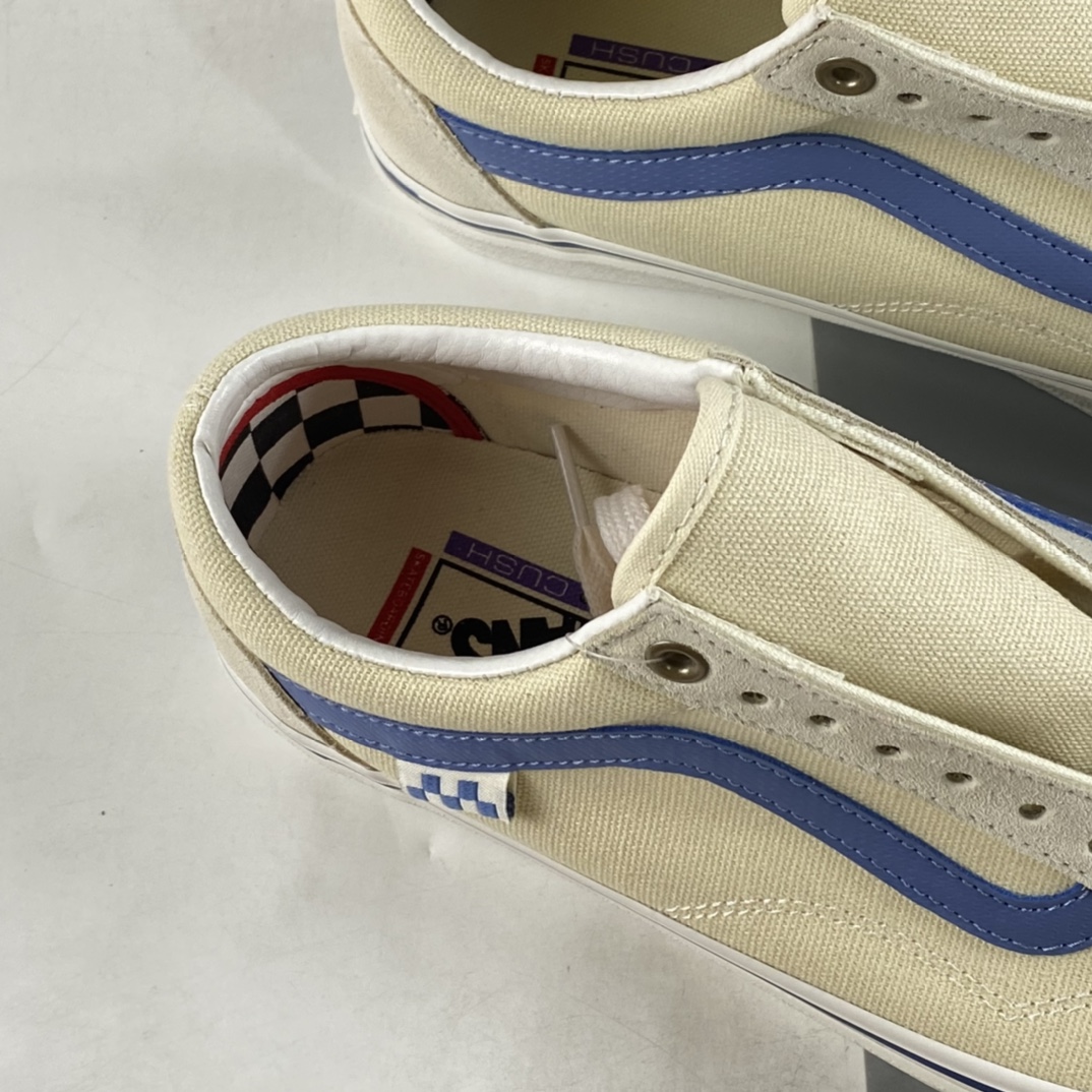 Vans Old Skool Vans Official Milk White Blue Side Stripe Professional Skateboard Shoes VN0A5FCBACV