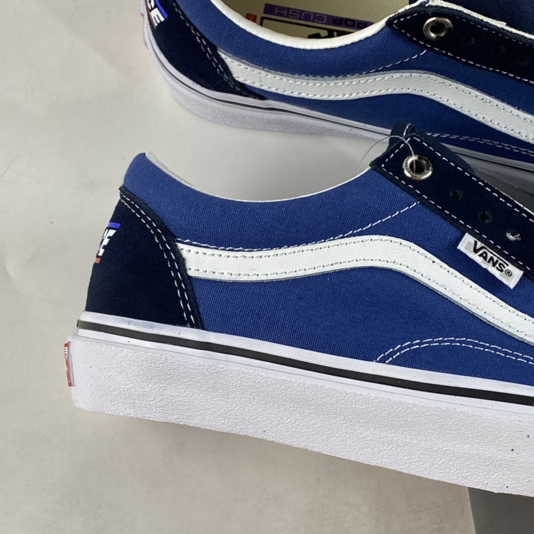 Vans Old Skool classic black and blue color matching low-top casual fashion vulcanized board shoes VNOA4PSGF17