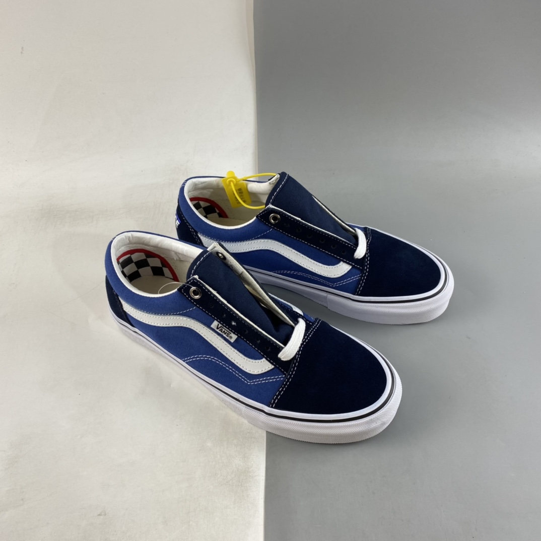 Vans Old Skool classic black and blue color matching low-top casual fashion vulcanized board shoes VNOA4PSGF17