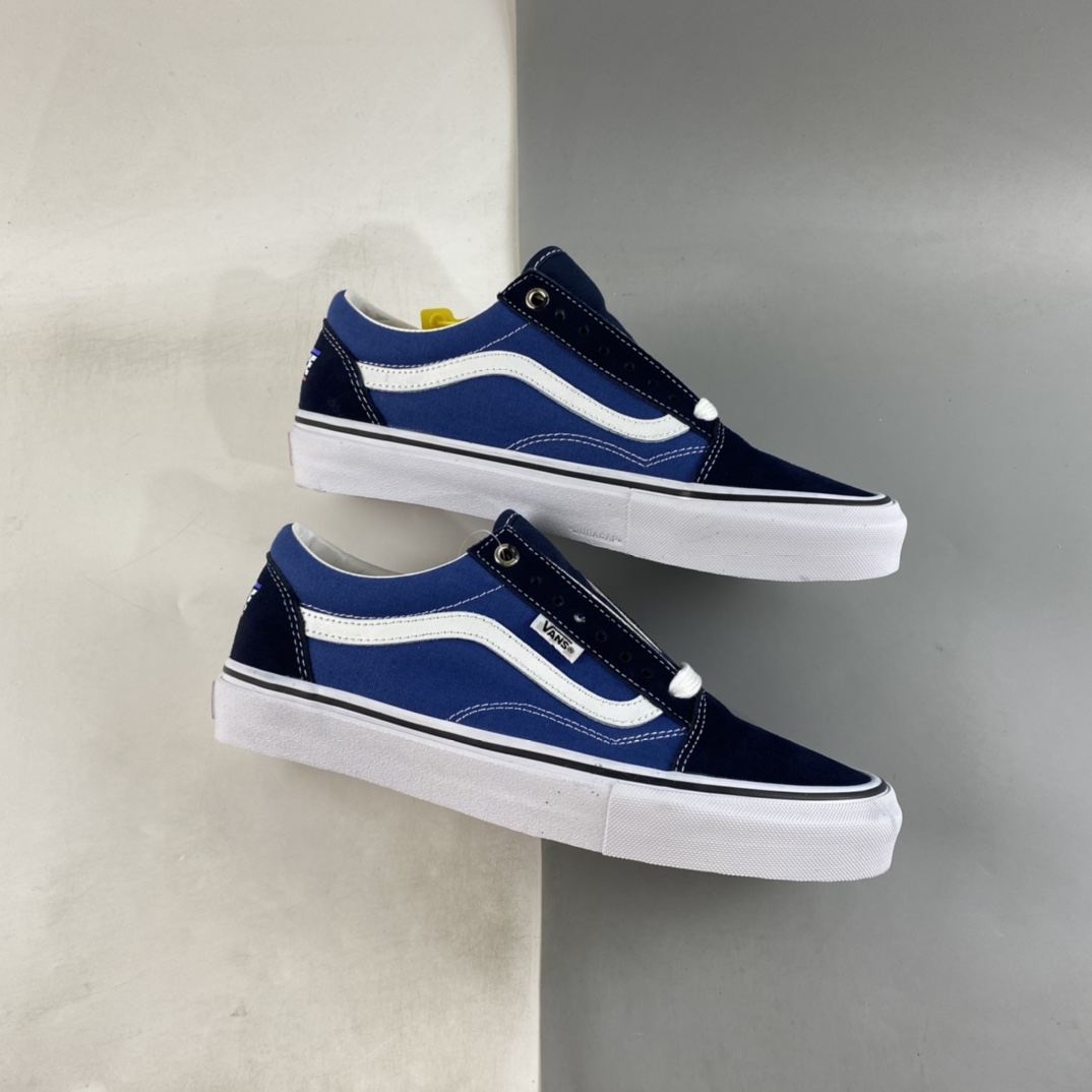 Vans Old Skool classic black and blue color matching low-top casual fashion vulcanized board shoes VNOA4PSGF17