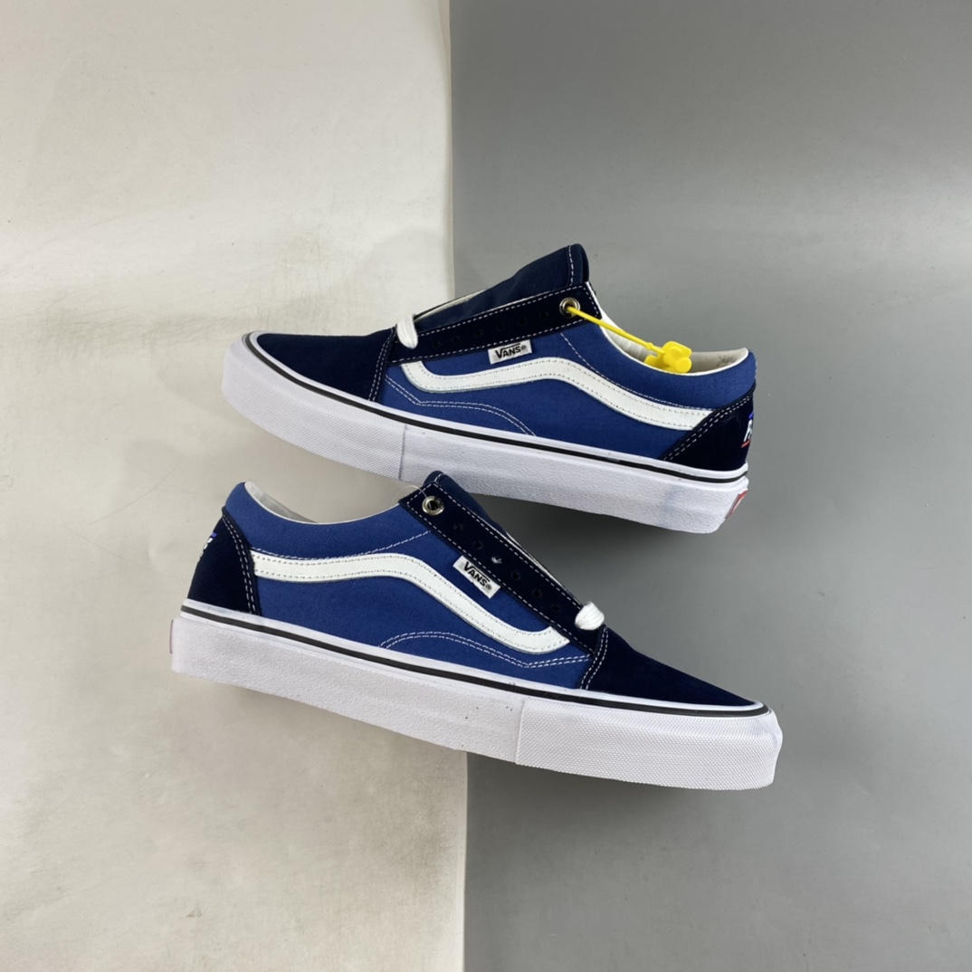 Vans Old Skool classic black and blue color matching low-top casual fashion vulcanized board shoes VNOA4PSGF17