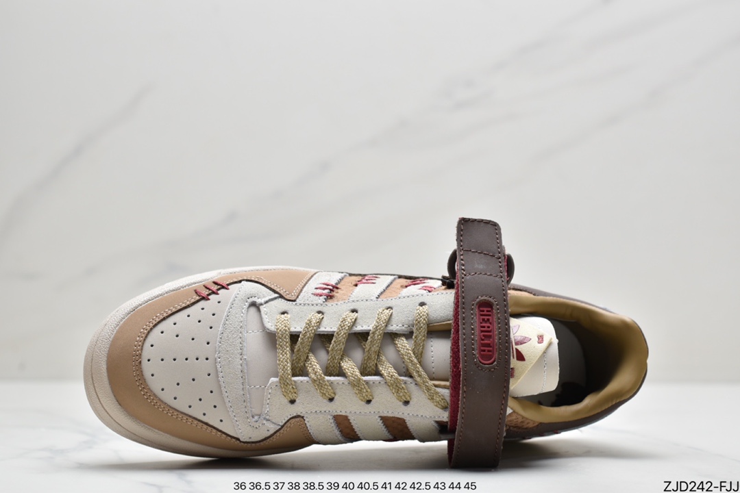 Adidas Clover Originals Forum 84 Low Roman Series Velcro Low-Top Retro Lace-Up All-match Casual Sports Sneakers ”Leather Cream Powder Painted”