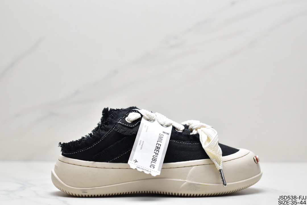 SMILEREPUBLIC thick bottom open smile canvas shoes series