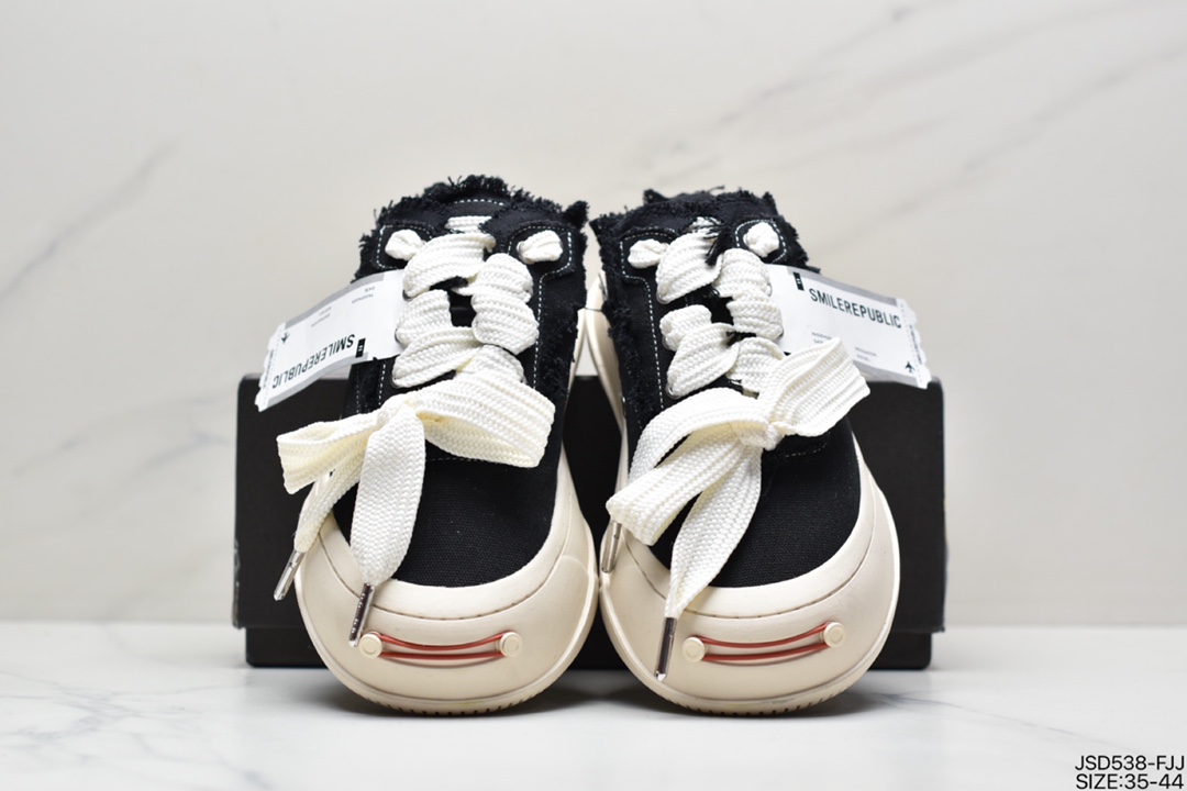 SMILEREPUBLIC thick bottom open smile canvas shoes series