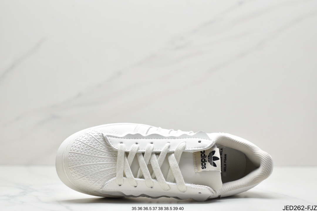 adidas Clover Originals Superstar ”White/Black/Gold” Shell Head Classic Versatile Casual Sports Sneakers GW4443