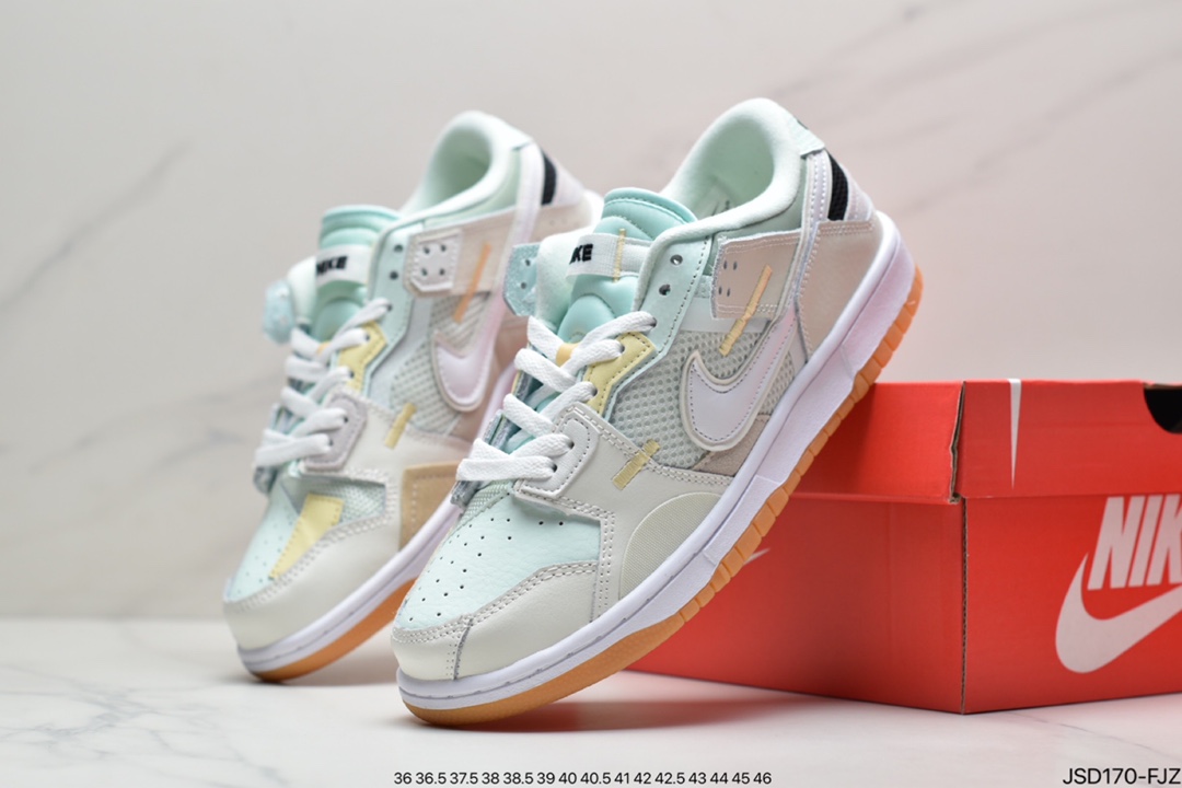 Nike SB Dunk SCRAP series casual hoverboard shoes Dunk color stitching stitching strange colorful DB0500