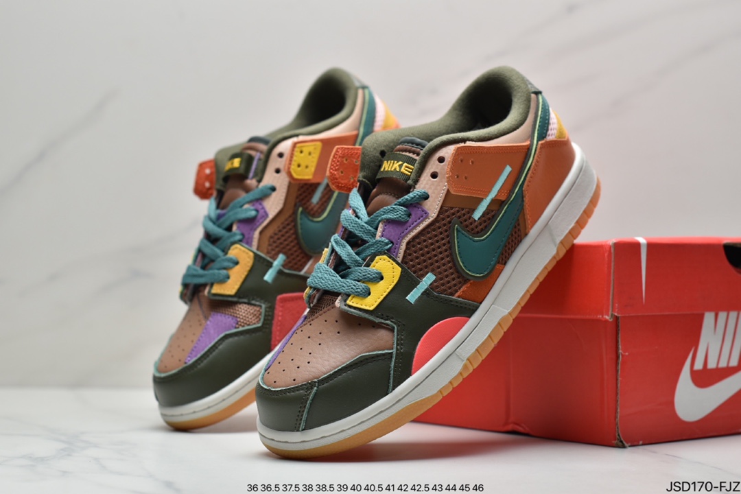 Nike SB Dunk SCRAP series casual hoverboard shoes Dunk color stitching stitching strange colorful DB0500