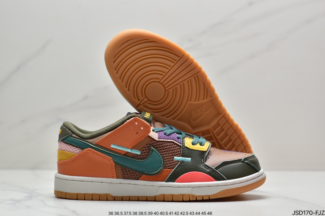 Nike SB Dunk SCRAP series casual hoverboard shoes Dunk color stitching stitching strange colorful DB0500