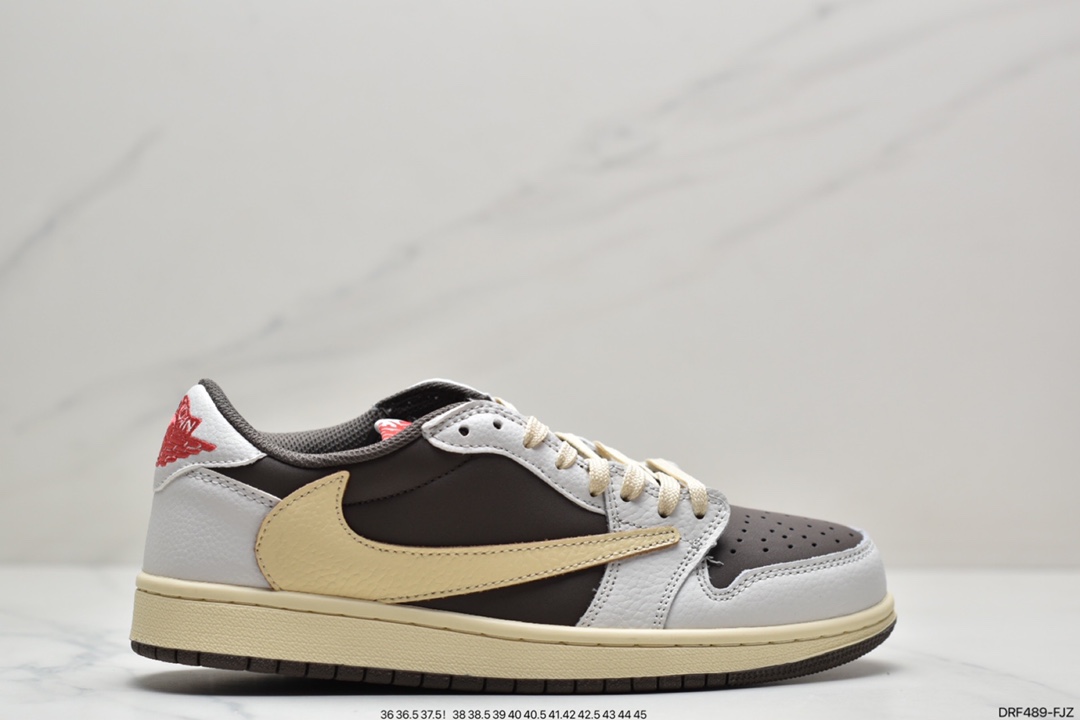 Jordan/Air Jordanaj1 Travis Scott x Air Jordan 1 Low Slippers Joe 1 Low Top Joint TS Low Top Barb Dark Brown CQ4277-001