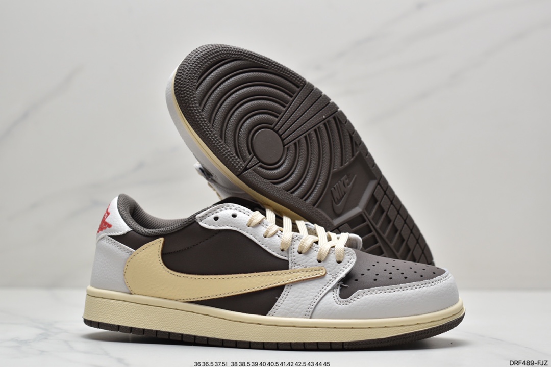 Jordan/Air Jordanaj1 Travis Scott x Air Jordan 1 Low Slippers Joe 1 Low Top Joint TS Low Top Barb Dark Brown CQ4277-001