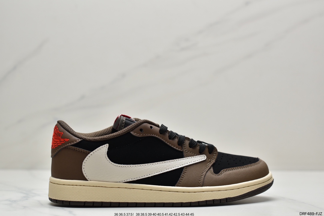 Jordan/Air Jordanaj1 Travis Scott x Air Jordan 1 Low Slippers Joe 1 Low Top Joint TS Low Top Barb Dark Brown CQ4277-001