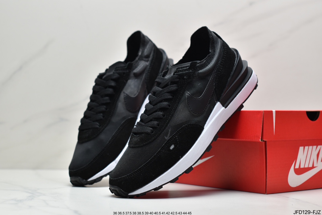 Nike Waffle One Summit White Bx. Waffle mesh breathable casual running shoes DA7995-100