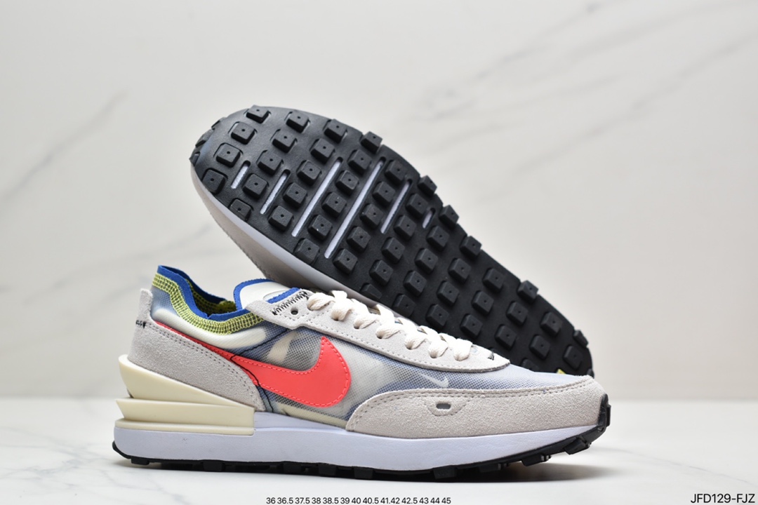 Nike Waffle One Summit White Bx. Waffle mesh breathable casual running shoes DA7995-100