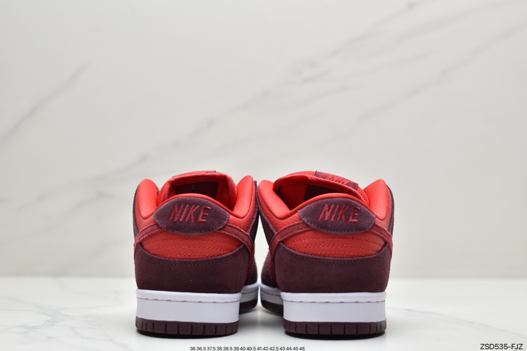 Nike SB Dunk Low Cherry Fuchsia Cherry this one with red leather base DM0807-600
