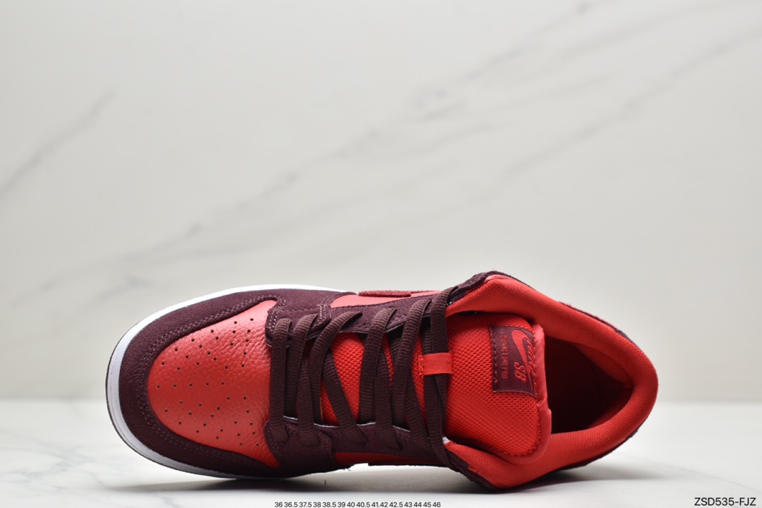 Nike SB Dunk Low Cherry Fuchsia Cherry this one with red leather base DM0807-600
