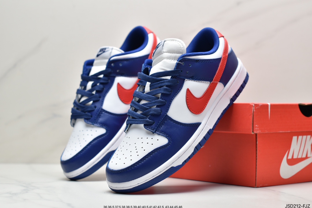 Nike Dunk Low White and Red White Blue Red The Academy DD1503-119