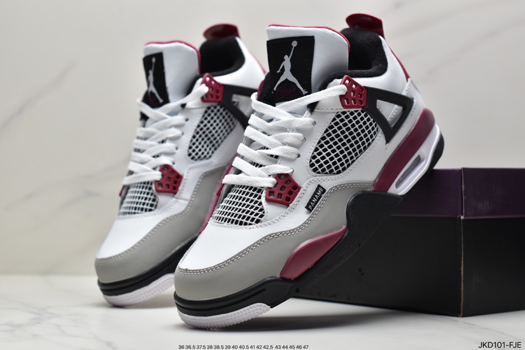 Jordan AJ4 big Paris white purple red Paris Saint-Germain United name full head layer new product CZ5624-100