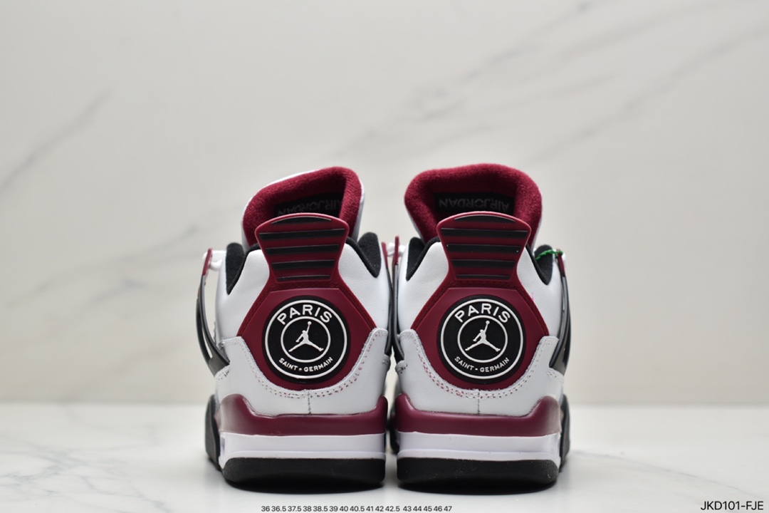 Jordan AJ4 big Paris white purple red Paris Saint-Germain United name full head layer new product CZ5624-100