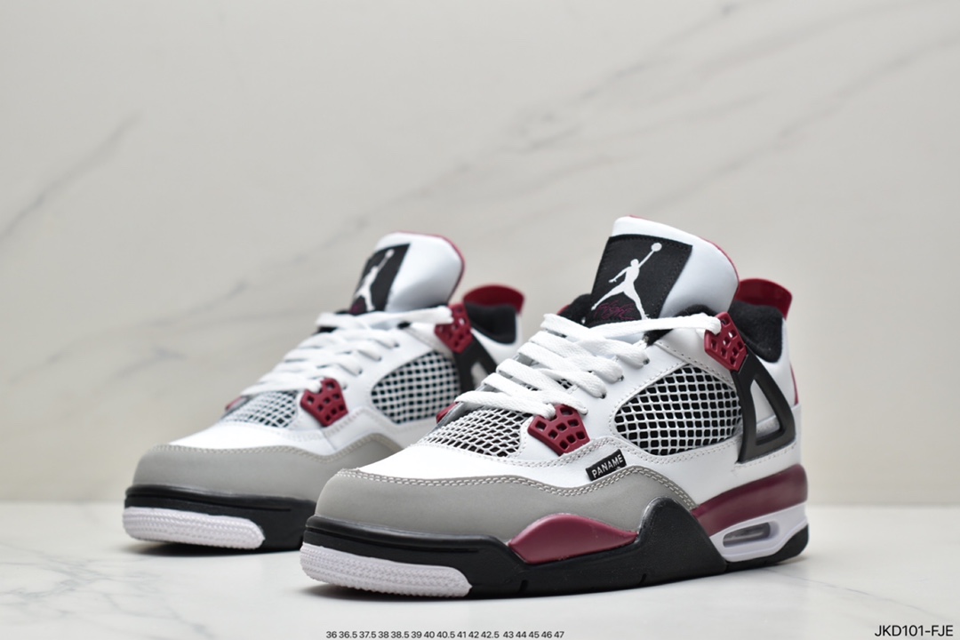 Jordan AJ4 big Paris white purple red Paris Saint-Germain United name full head layer new product CZ5624-100