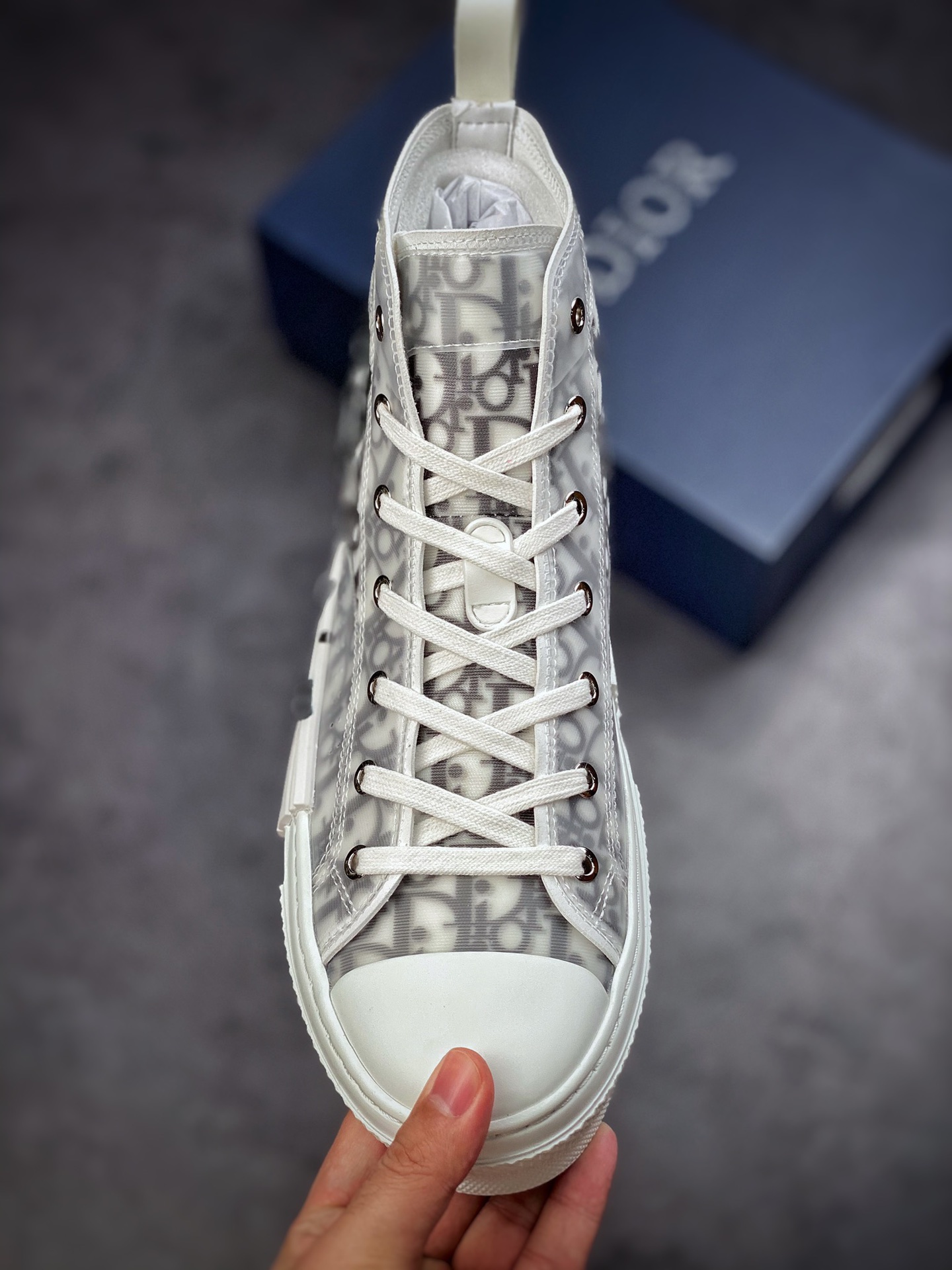 New #Overseas Version Dior B23 Oblique High Top Sneakers Overseas Purchase NFC Chip Version 