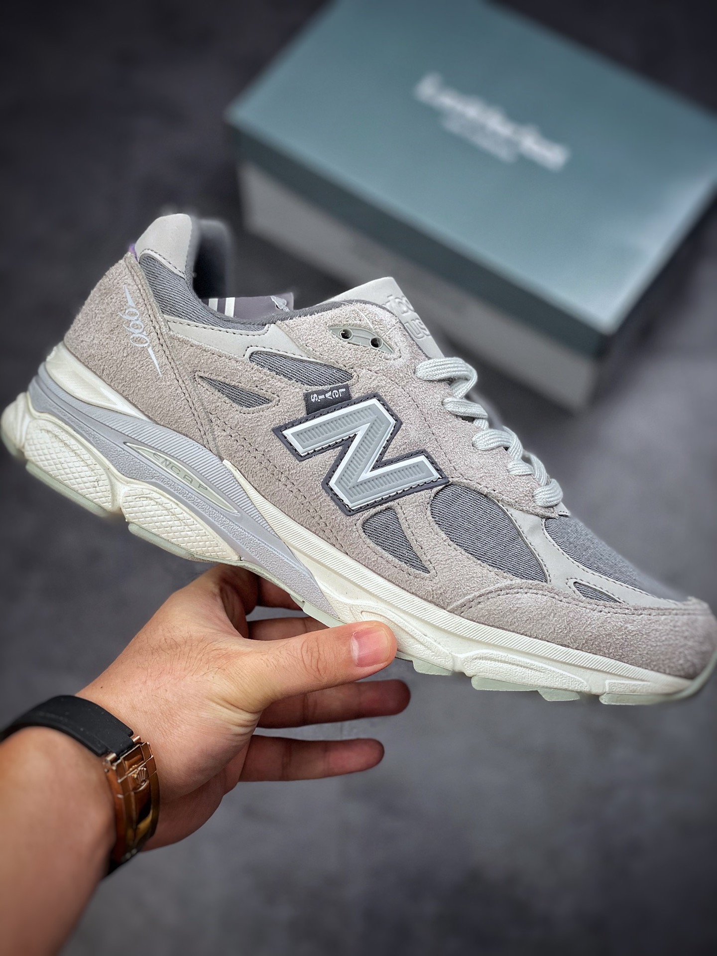 Levi's x New Balance M990LV3 series Levi's joint running shoes ”grey silver” M990LV3