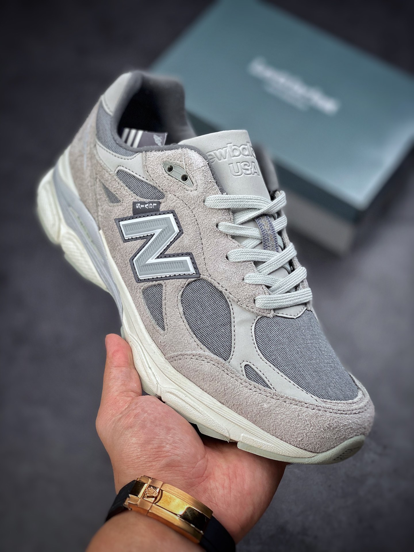 Levi's x New Balance M990LV3 series Levi's joint running shoes ”grey silver” M990LV3