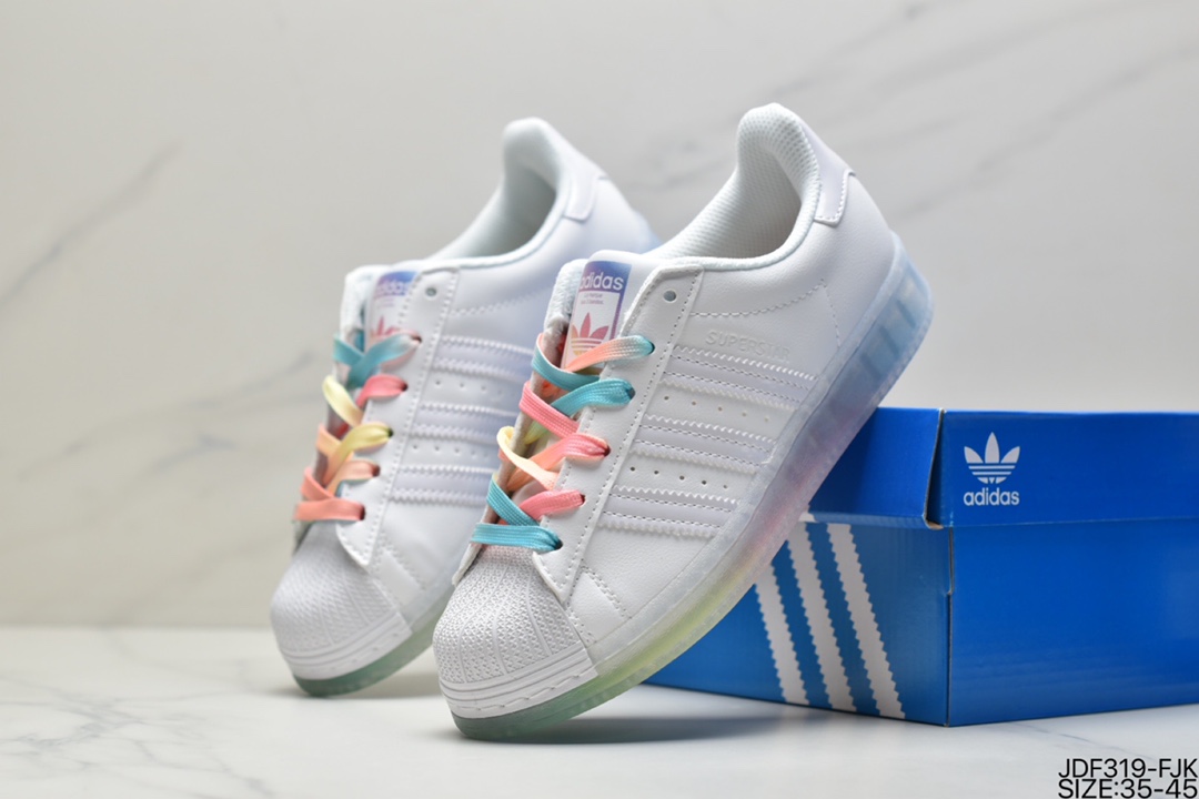 adidas Clover Originals Superstar ”White/Black/Gold” Shell Head Classic Versatile Casual Sneakers