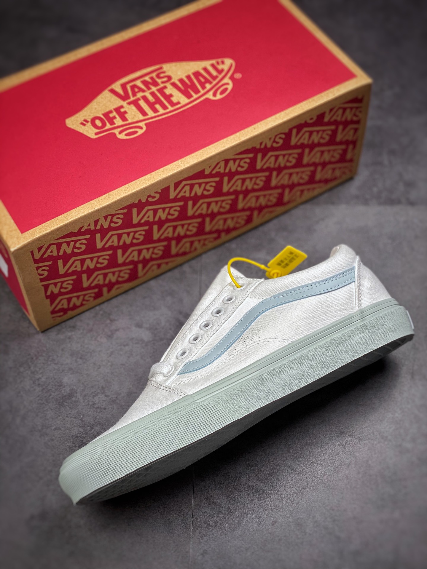 Vans Vans official Old Skool pure white / ice blue / gray men's shoes women's shoes canvas shoes VN0000SB650