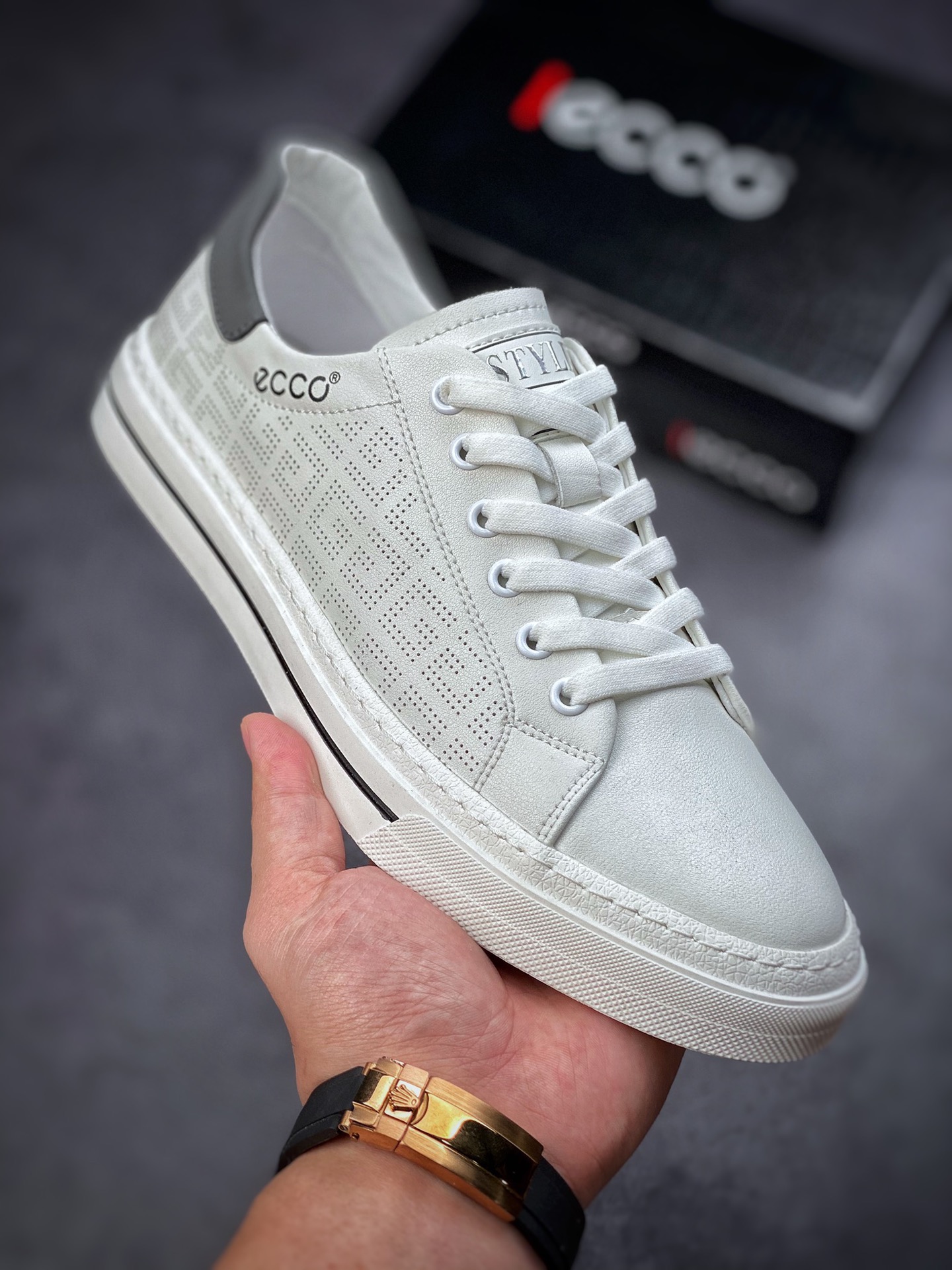 ECCO love step Huang Jingyu the same casual small leather shoes with clear texture of the first layer of calfskin