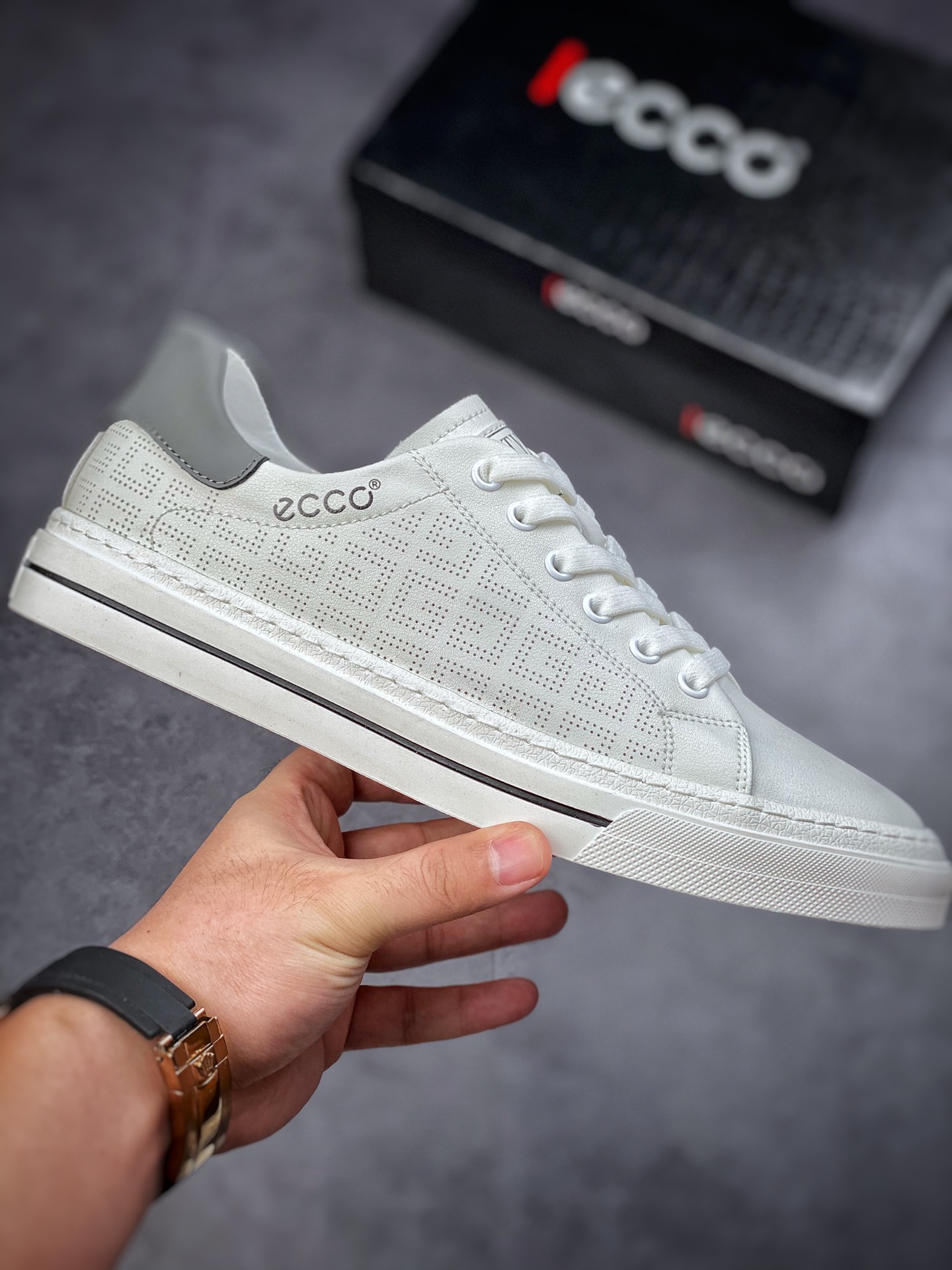 ECCO love step Huang Jingyu the same casual small leather shoes with clear texture of the first layer of calfskin