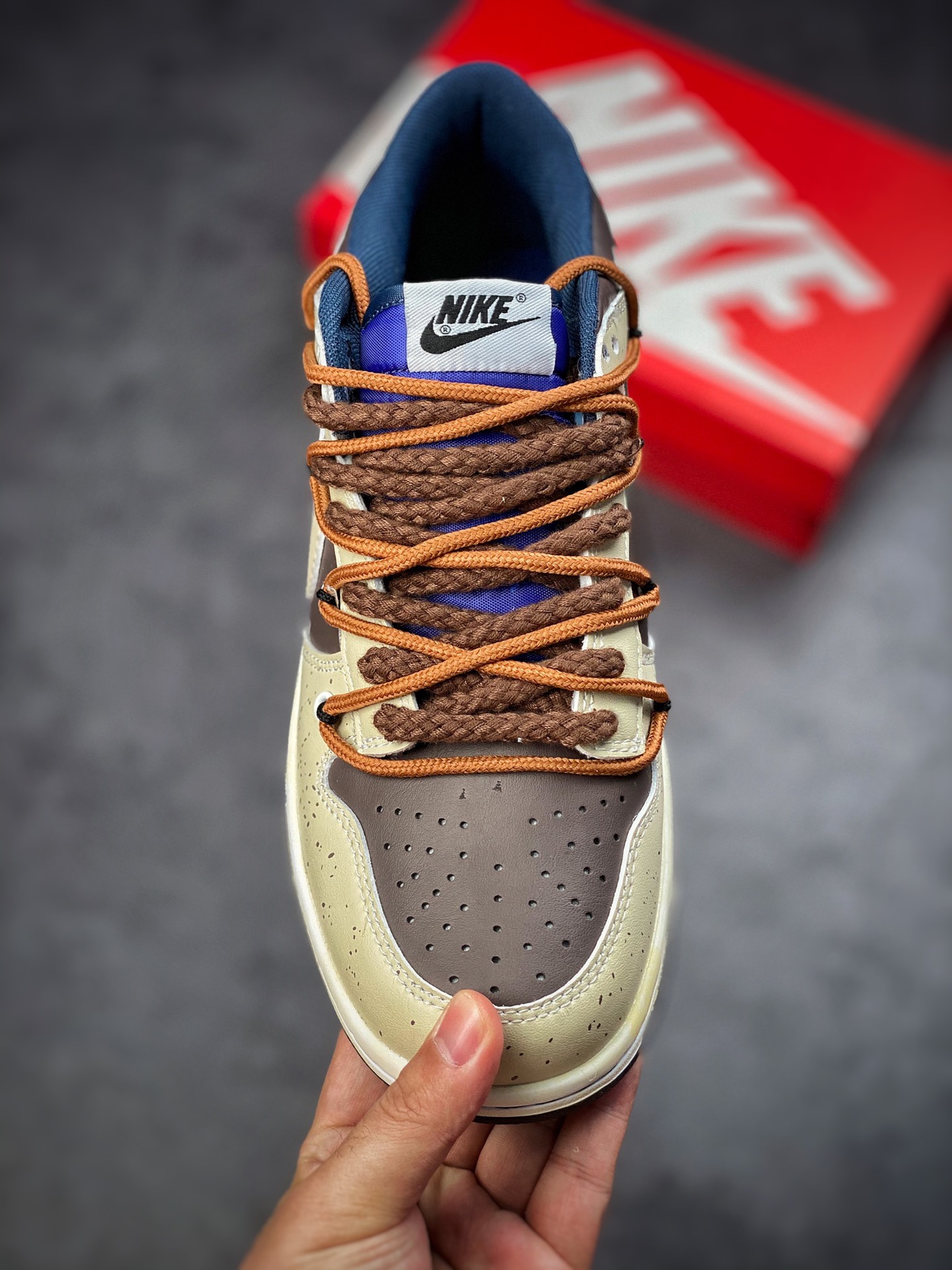 190 Nike Dunk SB Low 摩卡棕奶白泼墨绑绳 CW1590-600