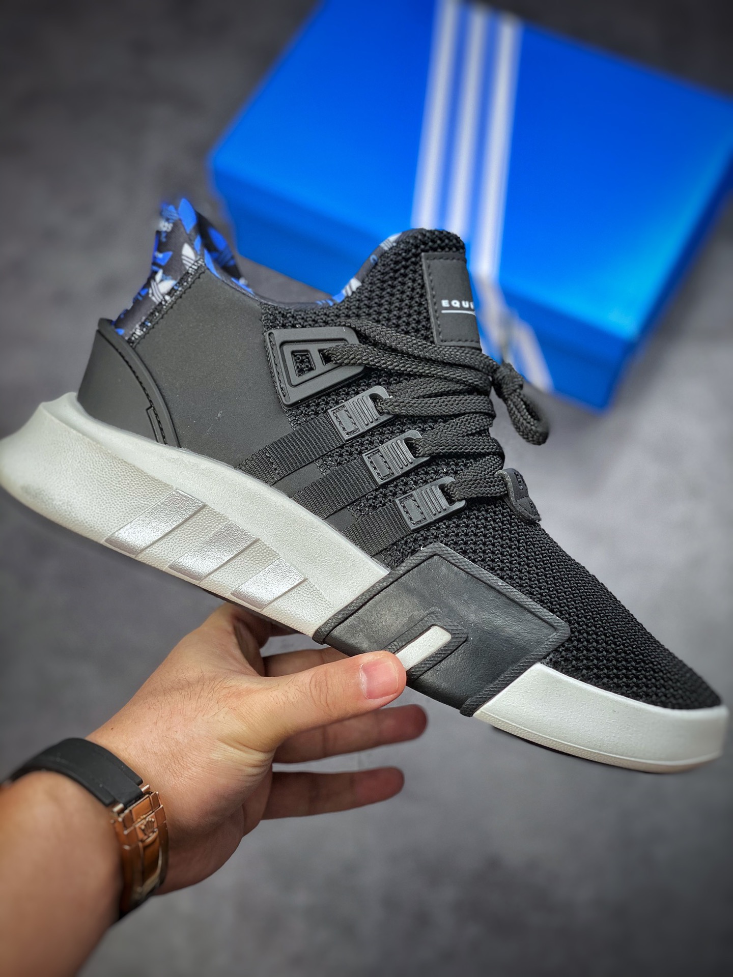 Original purchasing designated version Adidas EQT Bask ADV black blue F33857