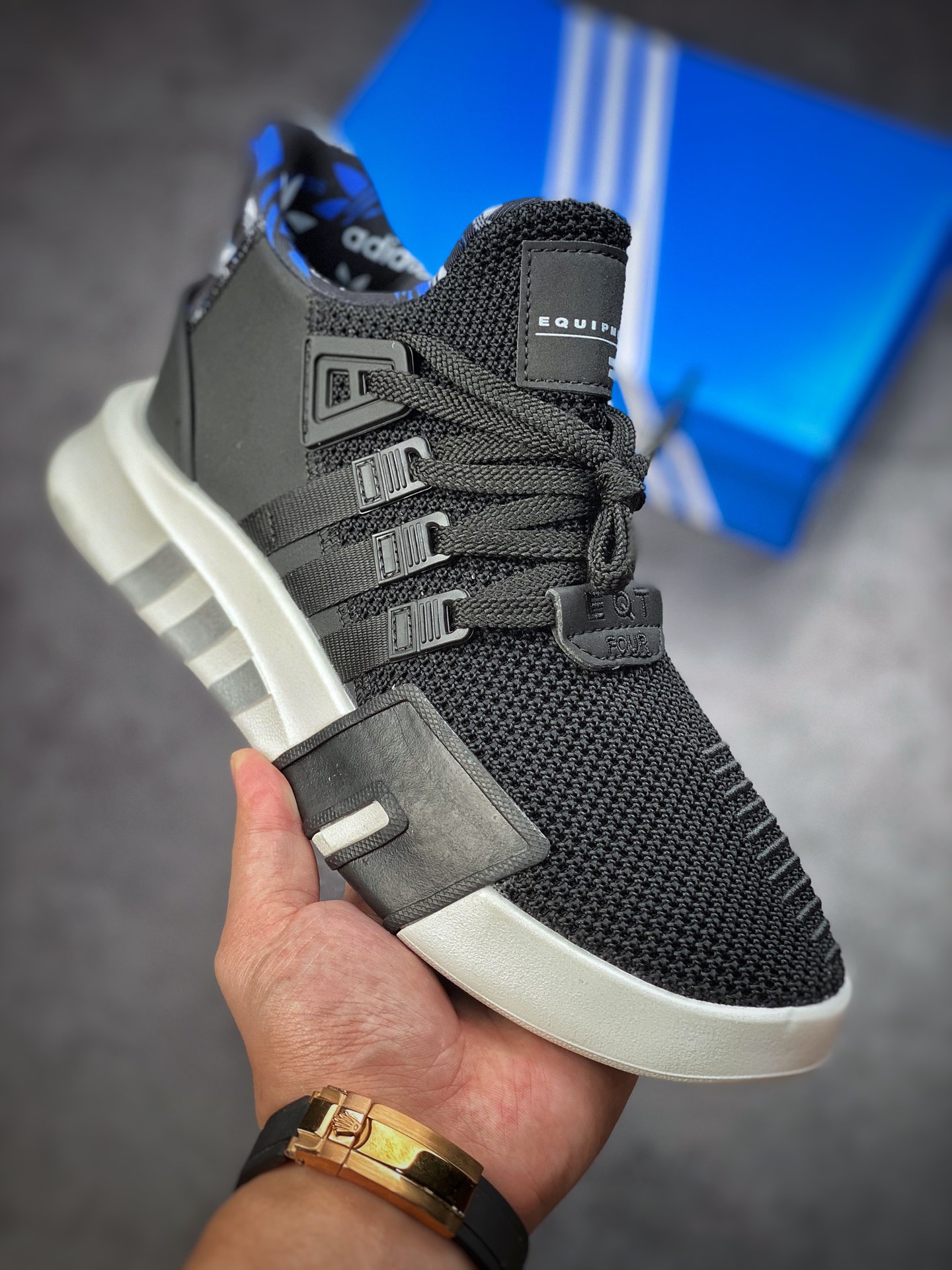 Original purchasing designated version Adidas EQT Bask ADV black blue F33857