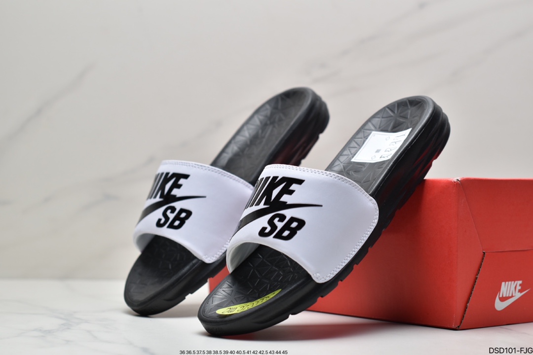 2018 Summer New NBA x Nike Benassi SolarSoft Slide 2 Sports Beach Slippers ”NBA Black and White” 840067-601