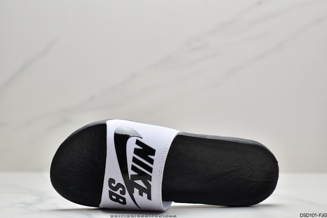 2018 Summer New NBA x Nike Benassi SolarSoft Slide 2 Sports Beach Slippers ”NBA Black and White” 840067-601