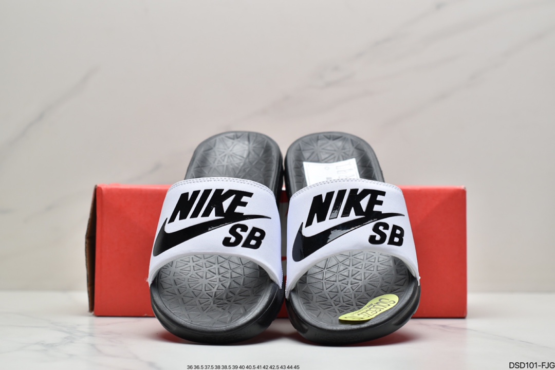2018 Summer New NBA x Nike Benassi SolarSoft Slide 2 Sports Beach Slippers ”NBA Black and White” 840067-601